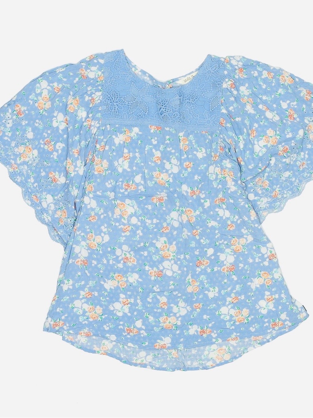 Matilda Jane Light Blue Floral Lace Yoke Blouse